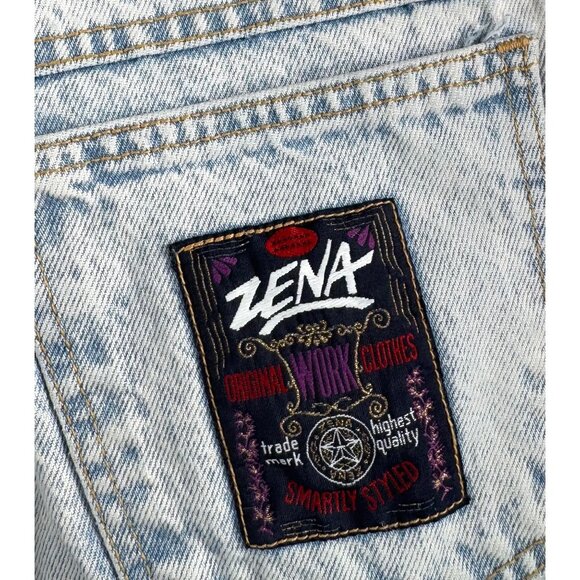VTG Zena Jeans 26x31 Button zip Barrel Leg Baggy Rigid Cotton High‎ Waist - Picture 2 of 9